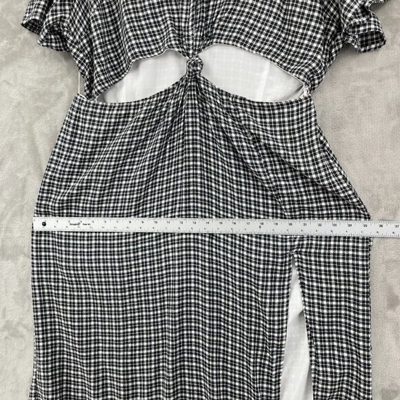 Abercrombie & Fitch Black and White Checkered Midi Dress - Picture 14 of 16